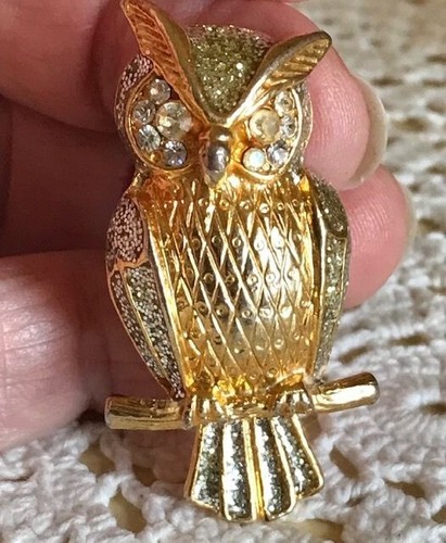 Broche hibou doré plaqué - , or