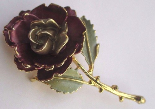 Broche rose couleur or - rose,