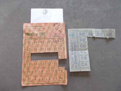 Tickets rationnement guerre - tickets, de