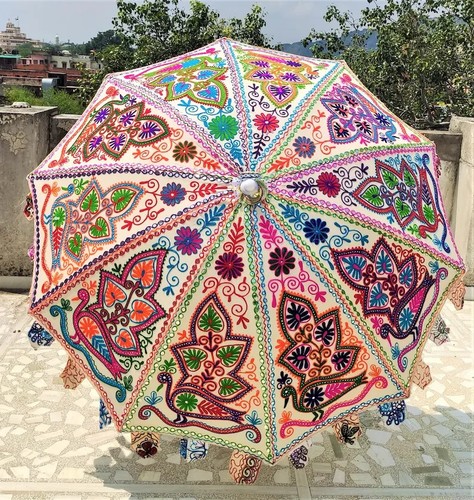Cotton multi colored parasol - cotton,