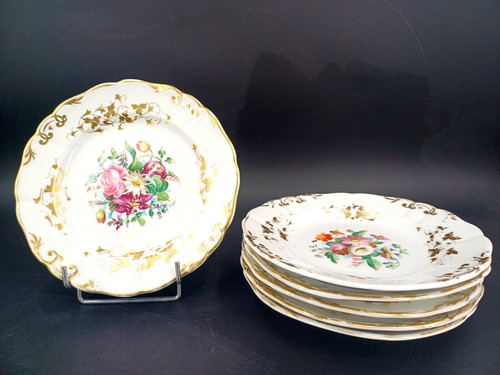 Lot assiettes fleurs - de, 6