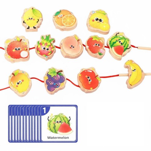 Grosses perles bois fruits - grosses,