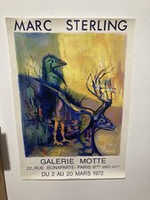 MARC STERLING  AFFICHE ORIGINALE LITHOGRAPHIE GALERIE MOTTE  EXPOSITION 1969