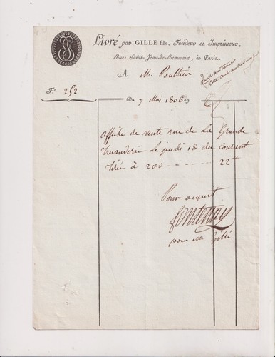 Mai 1806 facture gilles - 7, facture.