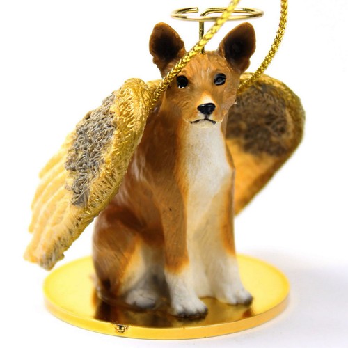 Figurine ange basenji peinte - d'ange,