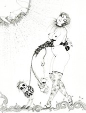 ❤️ 2011 oeuvre originale art curiosa erotica lulu amere encre Chine unique rops