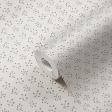 Papier Peint Avec Motif Floral – Blanc, Bleu, Gris
