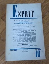 revue ESPRIT N° SPECIAL 10 1969 - L'ARCHITECTE L'URBANISME ET LA SOCIETE