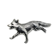 Badge épingle renard running étain campagne nature broche chapeau manteau sac...