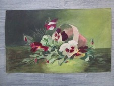 Aquarelle ancienne - bouquet de pensées