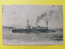 CPA BATEAU NAVIRE de GUERRE Le " Charles MARTEL " Cuirassé d'Escadre TOULON