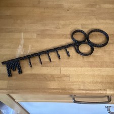 Accroche Clés Mural En Forme De Clé Acier Torsadé Soudé Original 1970 Vintage 