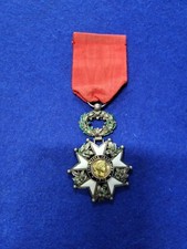 MEDAILLE MILITAIRE LEGION D'HONNEUR 1970 DE LUXE A FILET  EN OR ET ARGENT
