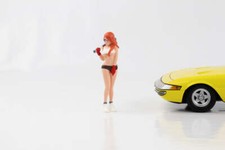 1:18 Figurine Cosplay Anime Manga Fille Orange Cheveux Batte Américain Di