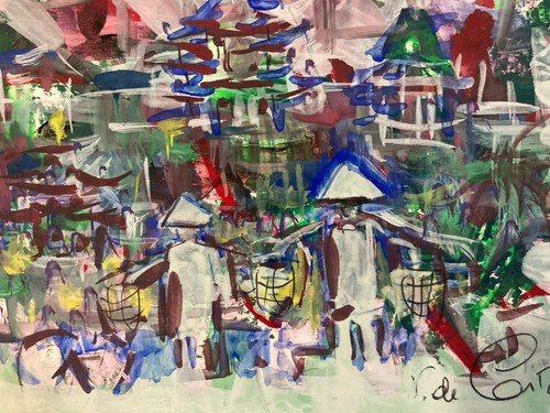 Très belle peinture gouache - belle,