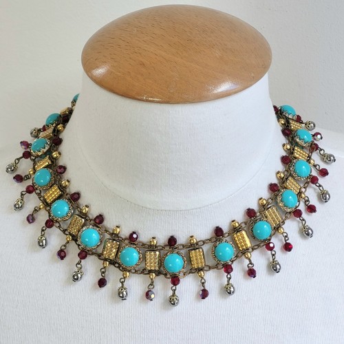 Collier ras cou cabochons - collier,