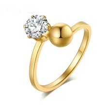 Bague rond et strass zircon