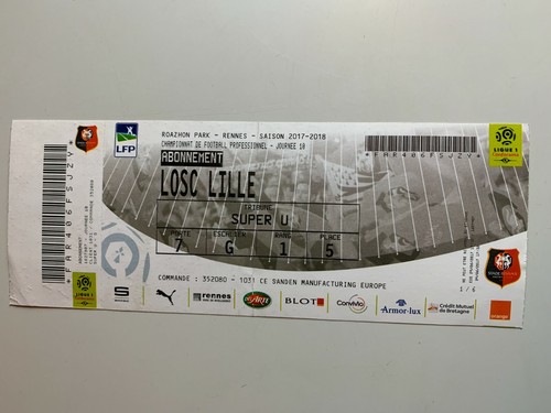 Ticket match rennes lille 21 - ticket,