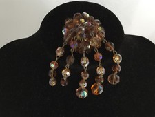 LARGE BROCHE "CASCADE"/ 5 LONGUES "FLOCHES"/ PATE DE VERRE "MURANO"/ ANNEES 1950