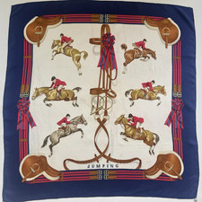 Carré en soie HERMES "Jumping" par Philippe Ledoux 1ère édition 1971