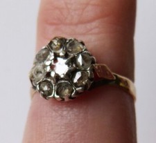 Bague ancienne  OR et argent + diamant Bijou ancien gold ring  19e siècle