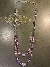 Bijoux Joli Sautoir Fantaisie Couleur Rose (154-45/A1-53)