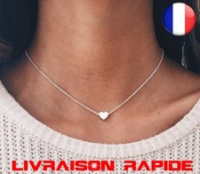 Collier coeur bijoux femme fille idée cadeau mode tour de cou chaine collares 