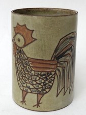 Superbe VASE POT aux 2 COQS en CERAMIQUE de OLIVIER PETTIT vers 1950 VALLAURIS