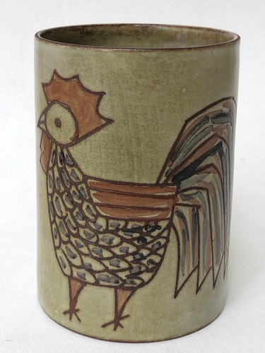Superbe vase pot - aux, coqs