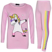 A2Z 4 Kids Filles Tenue De Leggings Licorne Bébé Rose Noël New Âge 7 À 13 Ans
