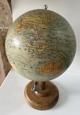 J FOREST Géographe ancien globe terrestre Pied Bois mappemonde Collection 1940