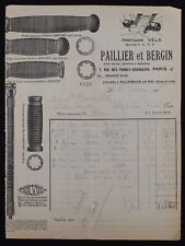 Facture VILLENEUVE-LE-ROI 1925 Amortisseur vélo bike entête illustrée billhead 3