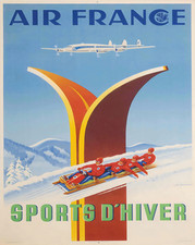 Affiche ski sports d'hiver