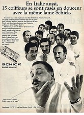 PUBLICITE  1969   SCHICK   lame de rasoir meme en Italie