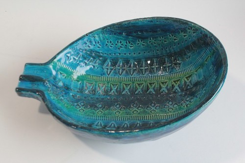 Coupe cendrier céramique bleu - coupe,