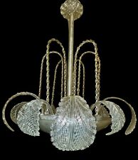 Grand lustre transparent Barovier & Toso années 20 avec pastorales