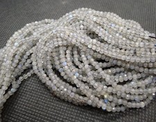 32cm Rang Perles Facette LABRADORITE Collier Natural Stone Faceted Beads Strand