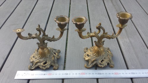 Ancienne paire bougeoirs en - ancienne,
