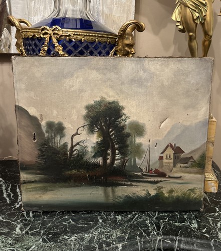 Tableau ancein huile sur - huile,