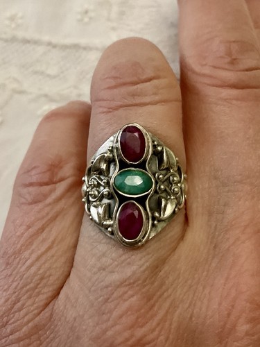 Rubis émeraude argent - rubis, ,