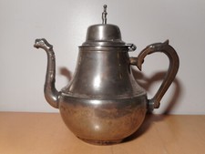 Verseuse cafetière théière étain ancienne 19 18 siècle manche bois