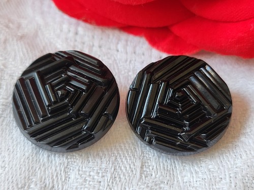 Duo boutons anciens verre - anciens,