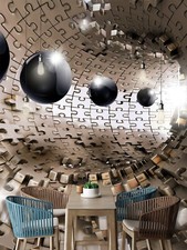 3D Papier Peint Mural 366x254cm Salle à Manger Ado Chambre Tunnel Sphères Noir