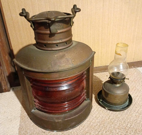 Lampe carbure feu de - en,
