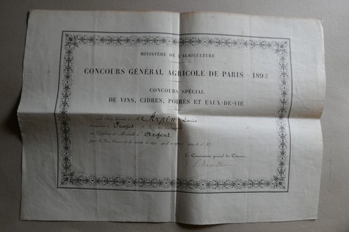 Diplôme concours 1895 - concours,