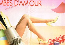 PUBLICITE ADVERTISING  1980   CHESTERFIELD   bas & collants (2 pages)