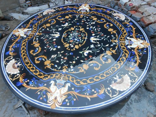 Black marble table top - 4',
