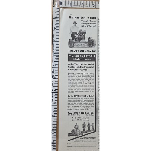 Vintage 1932 moto mower - 1932, super
