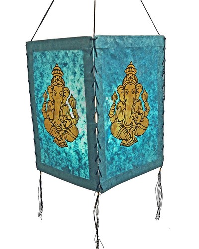 Abat jour ganesh turquoise - abat-jour,