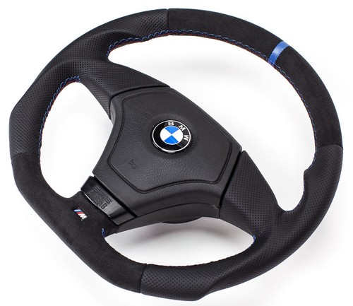 Volant cuir alcantara plat - volant,